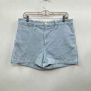 MADEWELL Blue pin stripe woman bohemian casual summer casual nautical short 31